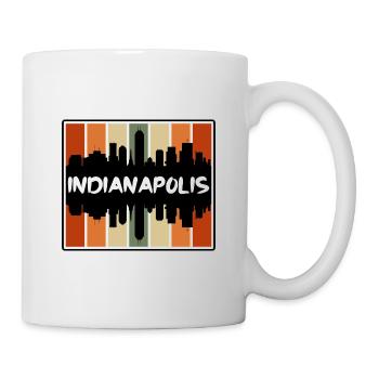 Indianapolis Indiana USA Skyline Silhouette Reisen - Tasse - Weiß - Rechts
