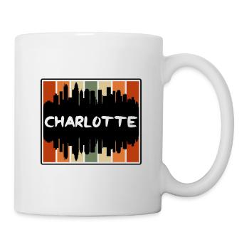 Charlotte North Carolina Usa Skyline Silhouette Tr - Mug - white - Right
