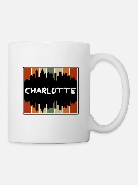 Charlotte North Carolina Usa Skyline Silhouette Tr - Tasse - Weiß