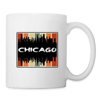 Chicago Illinois États-Unis Skyline Silhouette Voyage Sou - Mug blanc - blanc - Droite