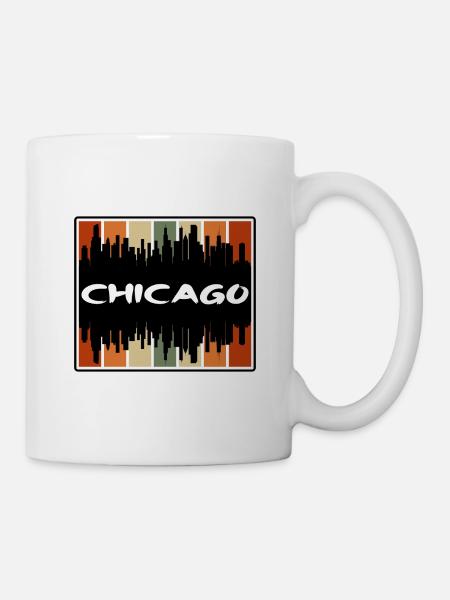 Chicago Illinois Usa Skyline Silhouette Travel Sou - Tasse - Weiß