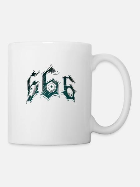 666 dunkle Skizzenkunst - Tasse - Weiß
