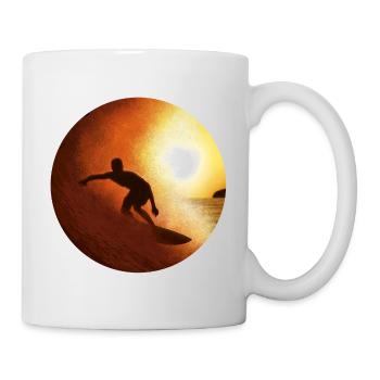 Surf sur les vagues - Mug blanc - blanc - Droite