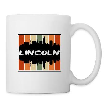 Lincoln Nebraska USA Skyline Silhouette Reisen Sou - Tasse - Weiß - Rechts