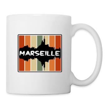 Marseille Frankreich Skyline Silhouette Reise Souveni - Tasse - Weiß - Rechts