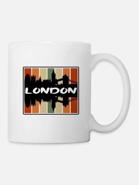 Londres Angleterre Skyline Silhouette Voyage Souvenir - Mug blanc - blanc