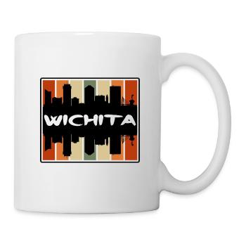 Wichita Kansas Usa Skyline Silhouette Travel Souve - Mug - white - Right