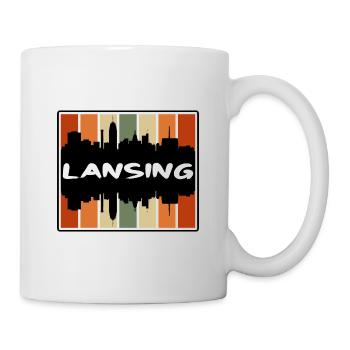 Lansing Michigan États-Unis Skyline Silhouette Voyage Sou - Mug blanc - blanc - Droite