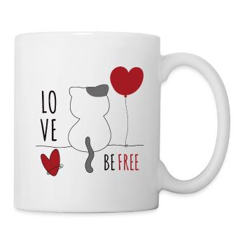 Cat with heart Cat love Animal love Cats - Mug - white - Right