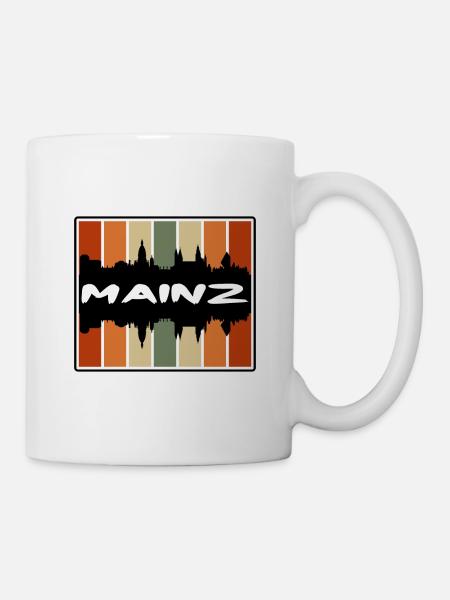 Mainz Deutschland Skyline Silhouette Reisesouvenir - Tasse - Weiß