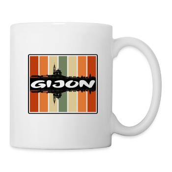 Gijon Spanien Skyline Silhouette Reise Souvenir - Tasse - Weiß - Rechts