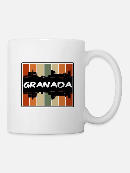 Grenade Espagne Skyline Silhouette Souvenir de voyage - Mug blanc - blanc