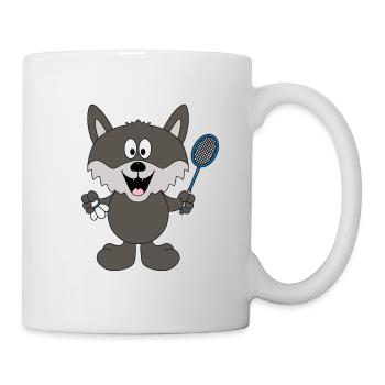 WOLF - FEDERBALL - BADMINTON - SPORT - TIER - Tasse - Weiß - Rechts