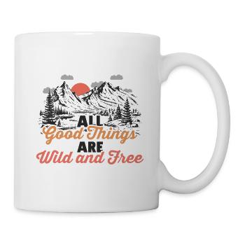 Sauvage et libre liberté de randonnée nature - Mug blanc - blanc - Droite