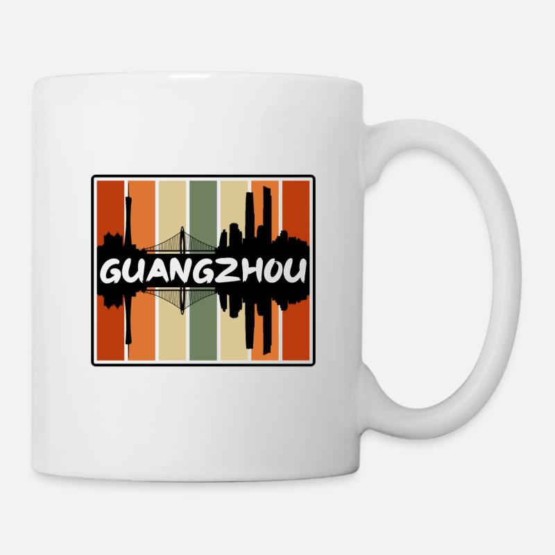 Guangzhou China Skyline Silhouette Reise Souvenir - Tasse - Weiß