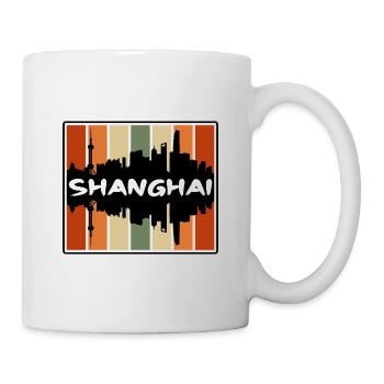 Shanghai China Skyline Silhouette Travel Souvenir - Mug - white - Right