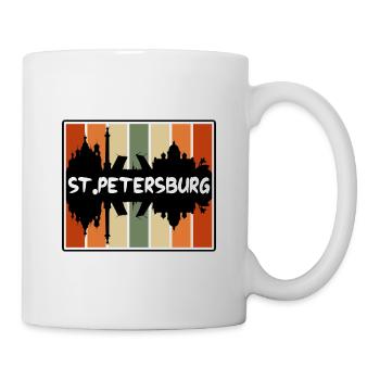 Saint-Pétersbourg Russie Skyline Silhouette Travel Sou - Mug blanc - blanc - Droite