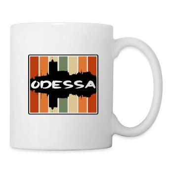 Odessa Ukraine Skyline Silhouette Souvenir de voyage - Mug blanc - blanc - Droite