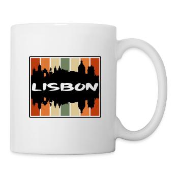 Lisbon Portugal Skyline Silhouette Travel Souvenir - Mug - white - Right