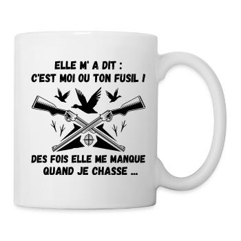 Chasse humour chasseur cadeau drôle homme - Mug blanc - blanc - Droite