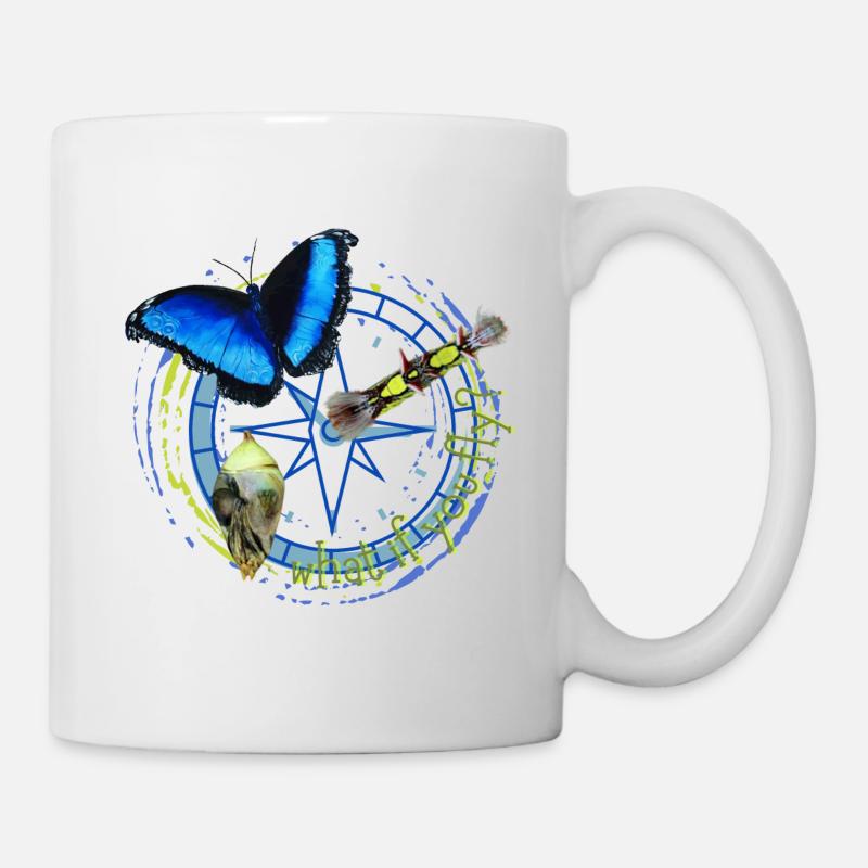 what if you fly? butterfly in evolution - Tasse - Weiß