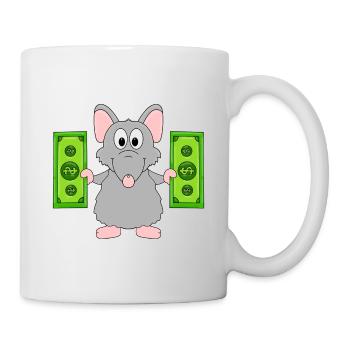 RATTE - GELD - TIER - TIERISCH - Tasse - Weiß - Rechts