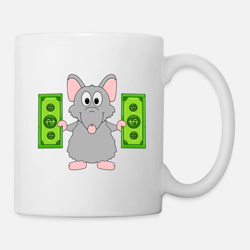 RATTE - GELD - TIER - TIERISCH - Tasse - Weiß