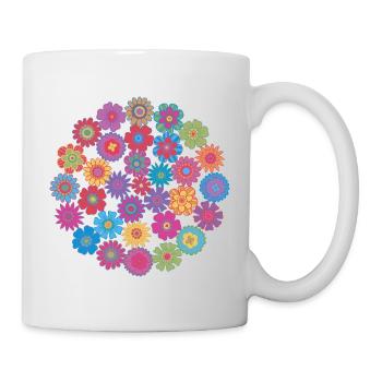 Cercle de fleurs - Mug blanc - blanc - Droite