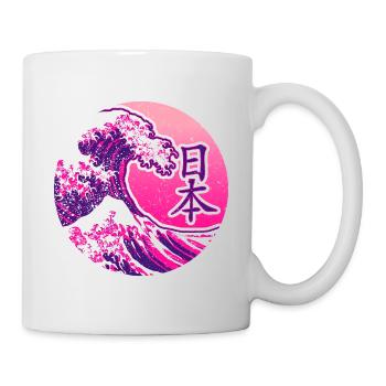 Japan in Kanji | Pink mit Welle - Tasse - Weiß - Rechts