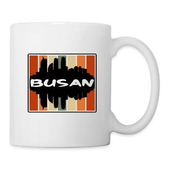 Busan Corée du Sud Skyline Silhouette Travel Souven - Mug blanc - blanc - Droite
