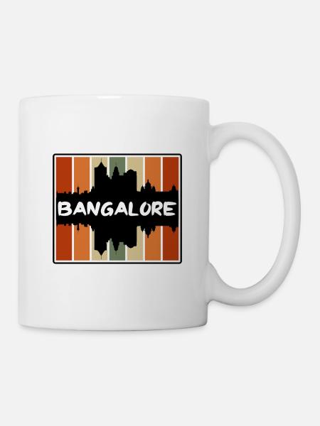 Bangalore Inde Skyline Silhouette Souvenir de voyage - Mug blanc - blanc