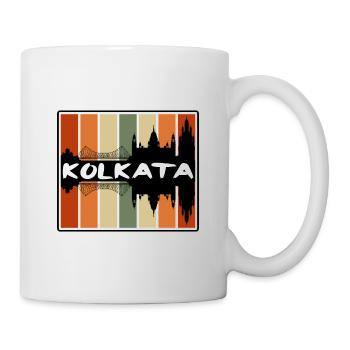 Kolkata Inde Skyline Silhouette Souvenir de voyage - Mug blanc - blanc - Droite