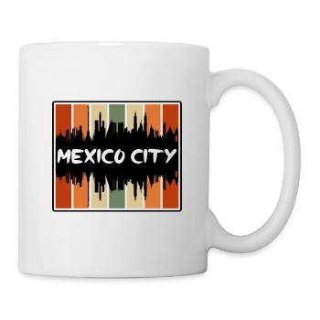 Mexiko-Stadt Mexiko Skyline Silhouette Reisen Souve - Tasse - Weiß - Rechts