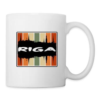 Riga Latvia Skyline Silhouette Travel Souvenir - Mug - white - Right