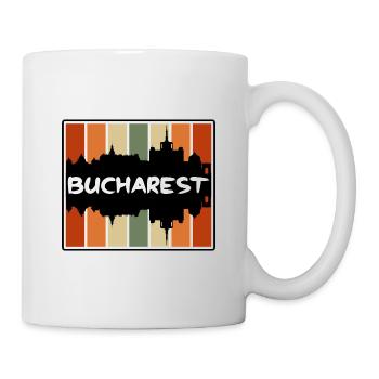 Bukarest Rumänien Skyline Silhouette Travel Souven - Tasse - Weiß - Rechts