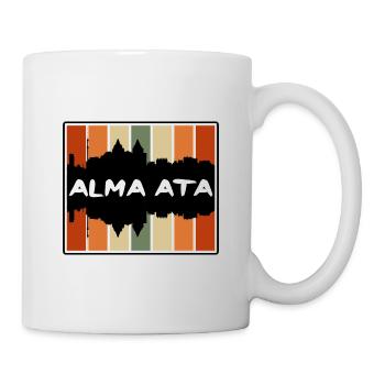 Alma Ata Kasachstan Skyline Silhouette Reise Souv - Tasse - Weiß - Rechts