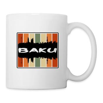 Baku Azerbaijan Skyline Silhouette Travel Souvenir - Mug - white - Right