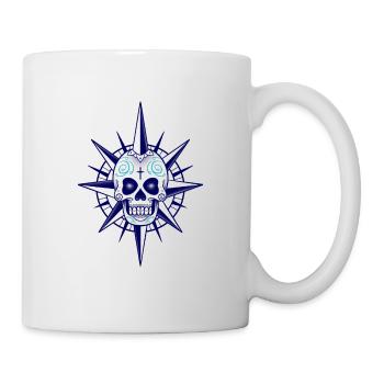 Totenkopf Kompass - Tasse - Weiß - Rechts