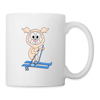 LAMA - ALPAKA - SKI - SKIER - WINTERSPORT - TIER - Tasse - Weiß - Rechts
