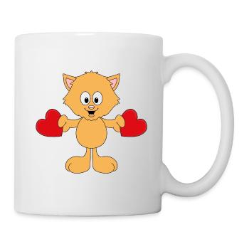 KATZE - LIEBE - LOVE - TIER - TIERISCH - VERLIEBT - Tasse - Weiß - Rechts