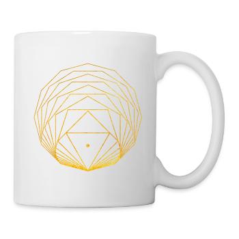 Reagular Polygone Heilige Geometrie Gold - Tasse - Weiß - Rechts