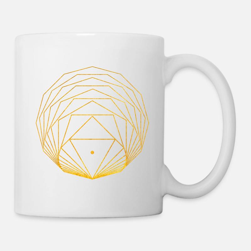 Polygones réagulaires Géométrie sacrée Or - Mug blanc - blanc