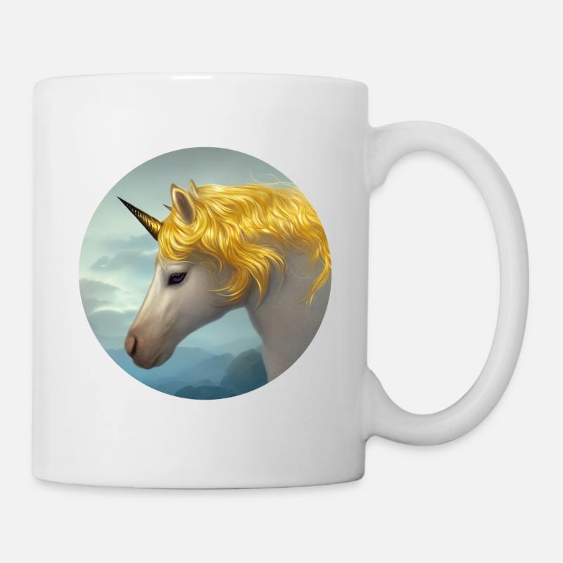 Licorne dorée enchantée - Mug blanc - blanc