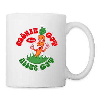 Möhre gut, alles gut - Tasse - Weiß - Rechts