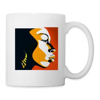 Visage féminin 2 - Mug blanc - blanc - Droite