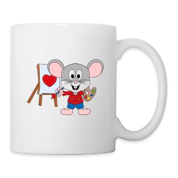 MAUS - KUNST - KÜNSTLER - LIEBE - LOVE - MALEN - Tasse - Weiß - Rechts