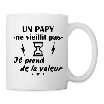 Papy ne vieillit pas, idée cadeau anniversaire - Mug blanc - blanc - Droite