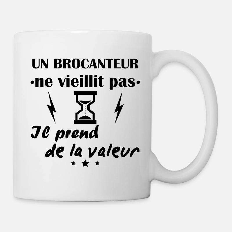 Brocanteur ne vieillit pas, cadeau anniversaire - Mug blanc - blanc