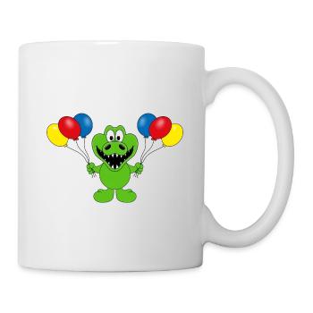 KROKODIL - LUFTBALLONS - TIER - KIND - BABY - Tasse - Weiß - Rechts