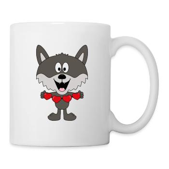WOLF - LIEBE - LOVE - TIER - TIERISCH - VERLIEBT - Tasse - Weiß - Rechts